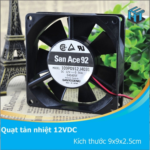 Quạt DC 12V kích thước 9x9x2.5 cm