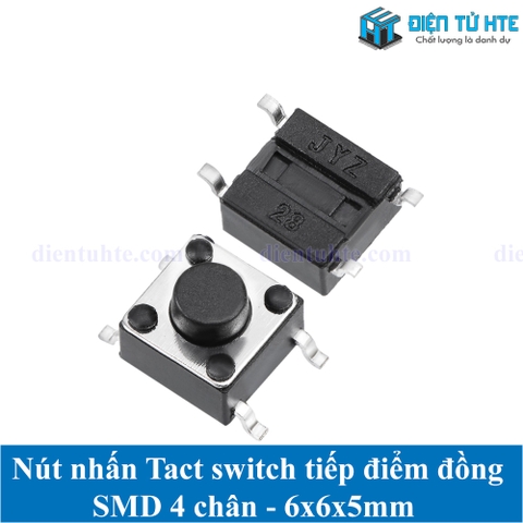 Nút nhấn 4 chân dán SMD tiếp điểm đồng 6x6x6 mm