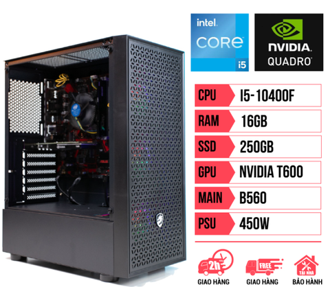 PC THC I510400F,RAM8G,SSD250G,VGA NVIDIA T600, 450W