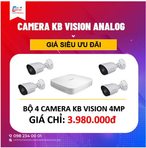 BỘ CAMERA KB VISION ANALOG 4MP