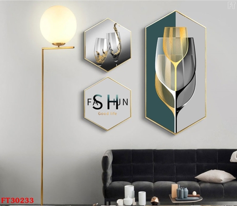 29LG Tranh Lục Giác Tráng Gương Trừu Tượng