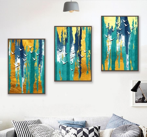 243PN Tranh Trừu Tượng Chim Én