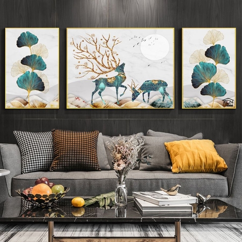 HN01 Tranh Tráng Gương Hươu