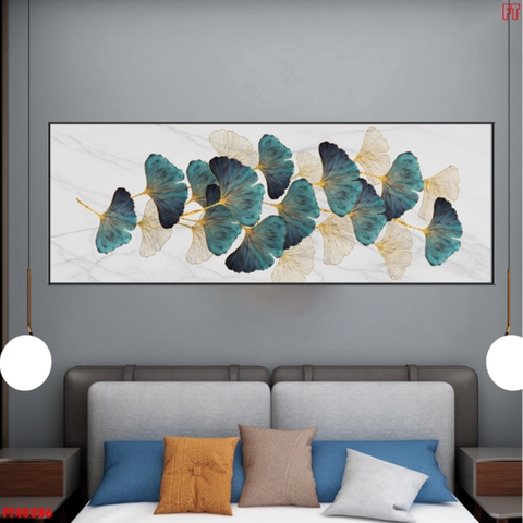 012ZN Tranh Tráng Gương Phong Thủy Lá Kim Tiền