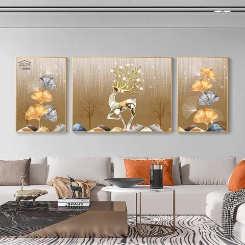 KD28 Tranh Khảm Đá Pha Lê Hươu