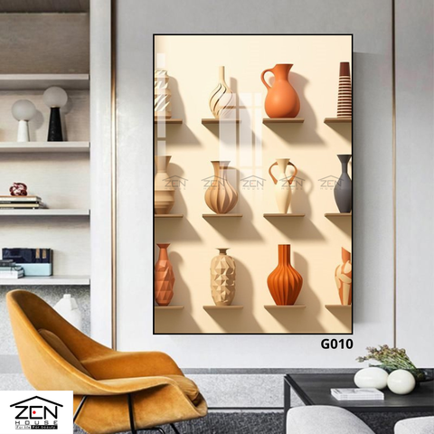 BG07 Tranh Tráng Gương Bình Gốm