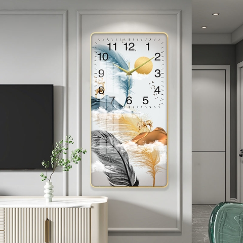 DH0035 Tranh Đồng Hồ Treo Tường Tráng Gương Bức Dọc