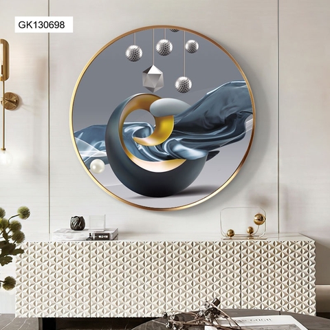 0010ZT Tranh Tròn Tráng Gương Trừu Tượng