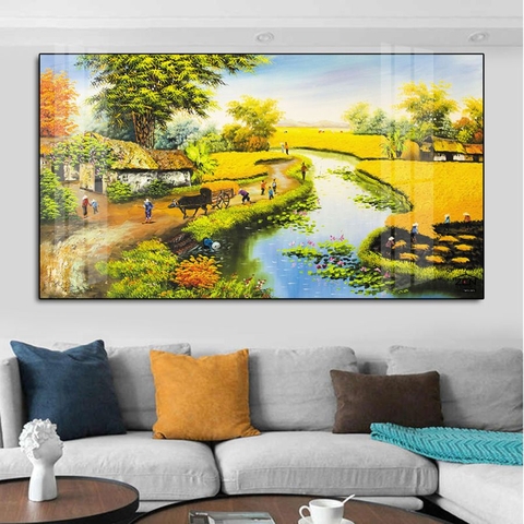 ĐQ29 Tranh Phong Cảnh Đồng Quê Tráng Gương