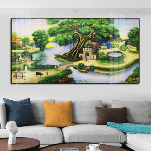 ĐQ17 Tranh Phong Cảnh Đồng Quê Tráng Gương