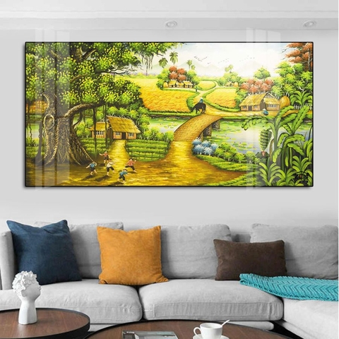 ĐQ18 Tranh Phong Cảnh Đồng Quê Tráng Gương