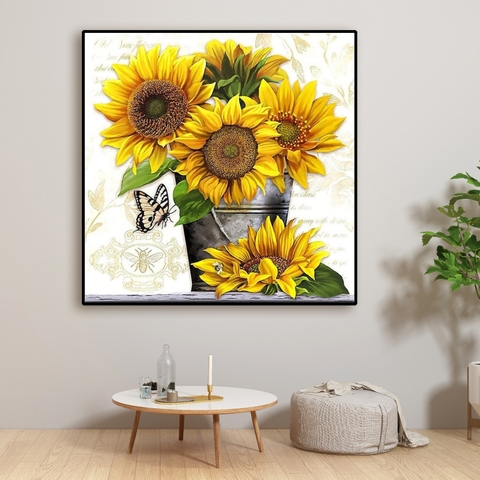 29HD Tranh Tráng Gương Hoa Hướng Dương