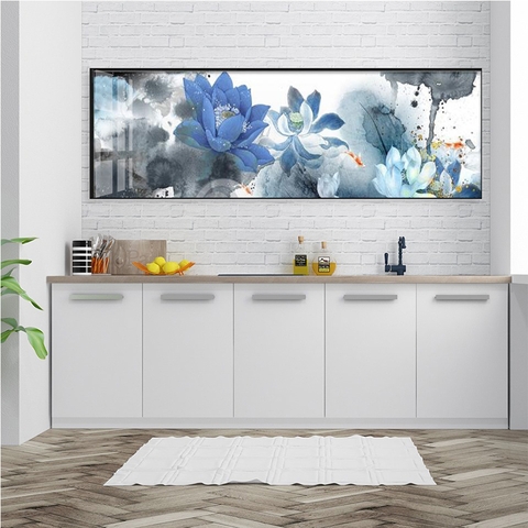 0019ZT Tranh Tráng Gương Phòng Thờ Hoa Sen