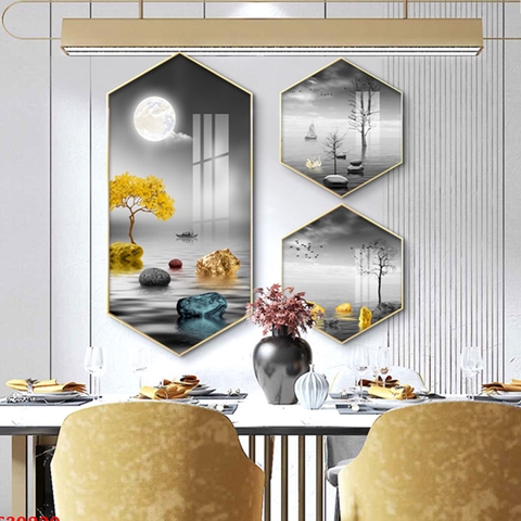 21LG Tranh Lục Giác Tráng Gương Phong Thủy