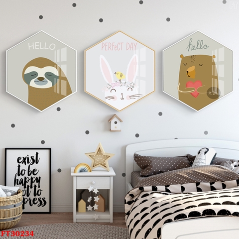 14LG Tranh Lục Giác Tráng Gương Cho Bé