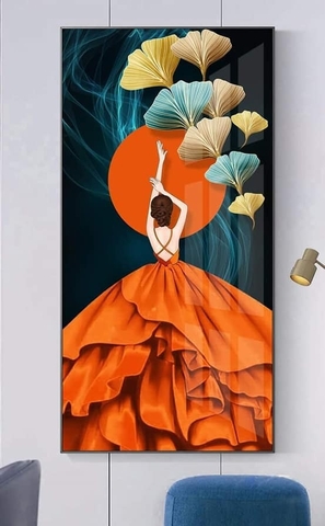 23ZN Tranh Tráng Gương Cô Gái