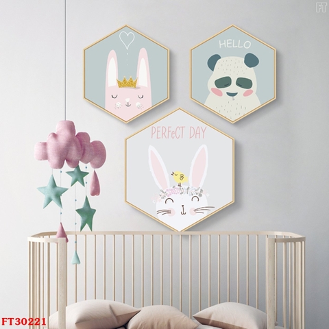 0020ZN Tranh Lục Giác Tráng Gương Cho Bé