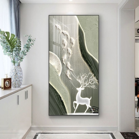 KD14 Tranh Khảm Đá Pha Lê Hươu