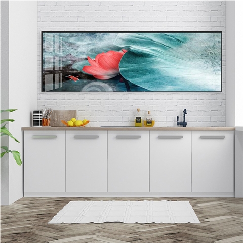 0021ZT Tranh Tráng Gương Phòng Thờ Hoa Sen