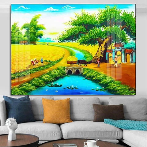 ĐQ24 Tranh Phong Cảnh Đồng Quê Tráng Gương