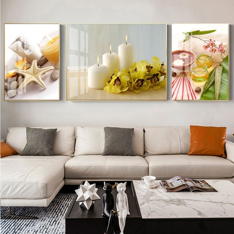 03SPA Tranh Tráng Gương Spa Nến & Hoa