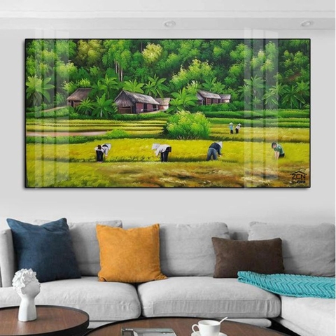 ĐQ10 Tranh Phong Cảnh Đồng Quê Tráng Gương