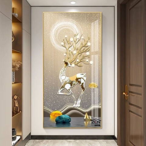 KD13 Tranh Khảm Đá Pha Lê Hươu