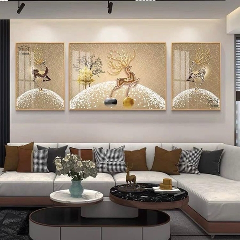 KD29 Tranh Khảm Đá Pha Lê Hươu