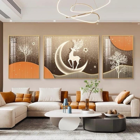 KD30 Tranh Khảm Đá Pha Lê Hươu