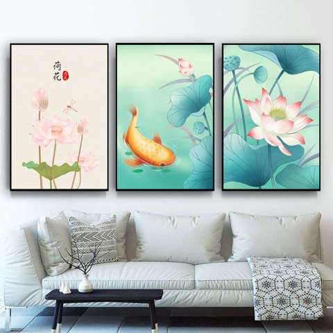 37CC Tranh Canvas Cá Chép