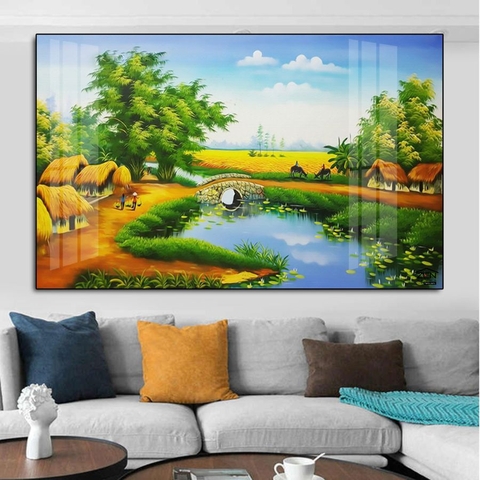 ĐQ14 Tranh Phong Cảnh Đồng Quê Tráng Gương