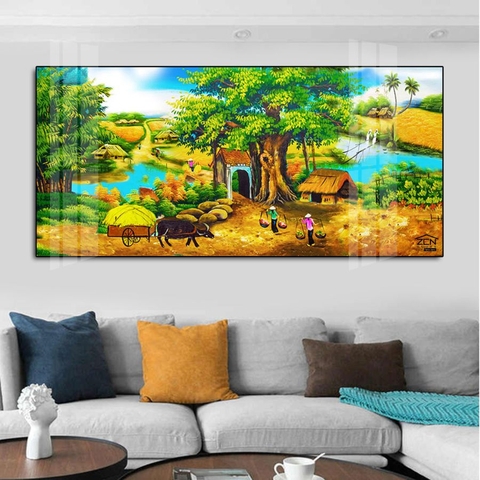 ĐQ15 Tranh Phong Cảnh Đồng Quê Tráng Gương