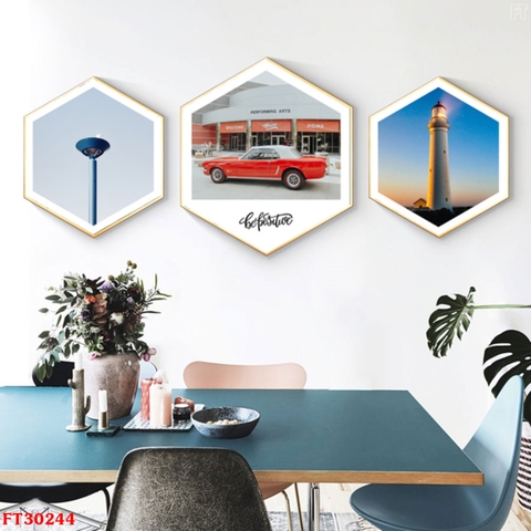 11LG Tranh Lục Giác Tráng Gương Phong Cảnh