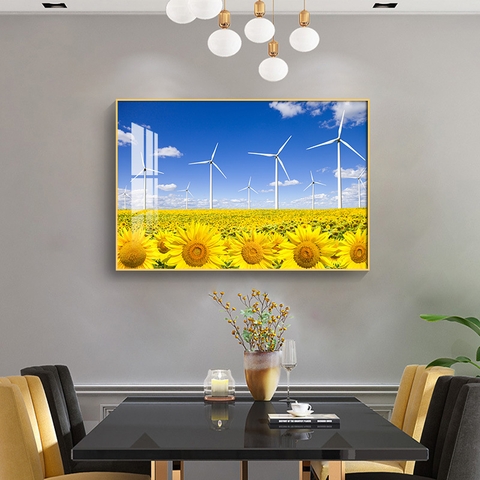 0015HD Tranh Tráng Gương Hoa Hướng Dương
