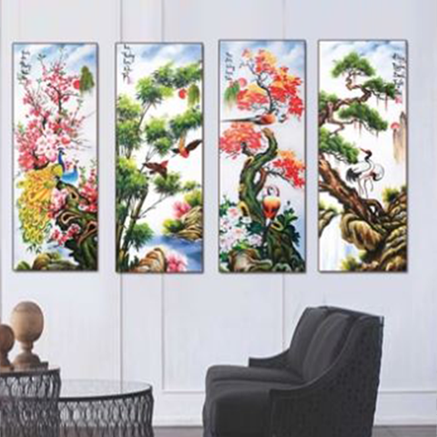 740PK Tranh Canvas Treo Tường Tứ Quý