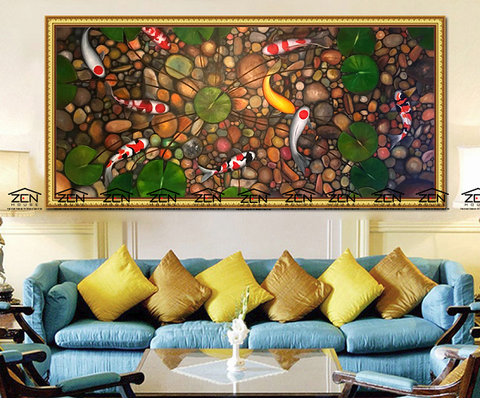 66CC Tranh Canvas Cửu Ngư Quần Hội