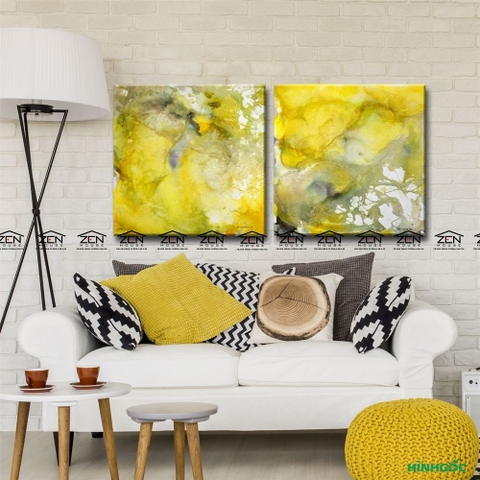 237PN Tranh Canvas Trừu Tượng Sắc Vàng