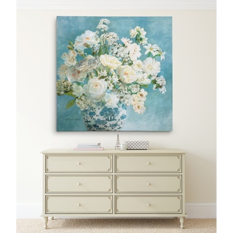 25PK Tranh Canvas Bình Hoa Trắng