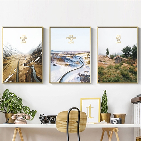 254PN Tranh Canvas Treo Tường Phong Cảnh Đồi Núi
