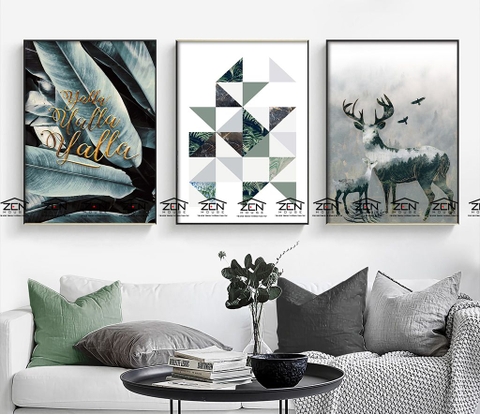 361PN Tranh Tranh Canvas Treo Tường Hươu Nghệ Thuật