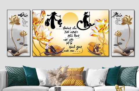 10TP Tranh Tráng Gương Bộ Thư Pháp Cha Mẹ