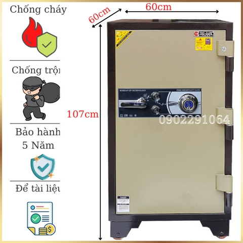 Két sắt Hàn Quốc trusafe C200 khóa cơ đổi mã chống cháy