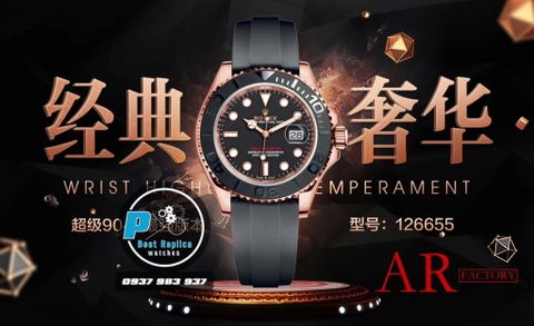 AR FACTORY BEST 1:1 / ROLEX YACHT MASTER 40 EVEROSE GOLD