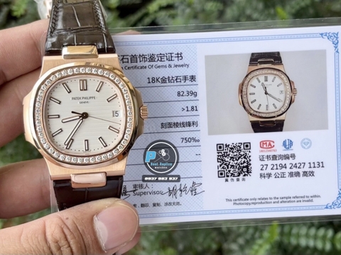VIP NEW 2021 / ORIGINAL FACTORY BEST 1:1 / PATEK PHILIPPE NAUTILUS 5711/1R 40MM VÀNG HỒNG 18K. VÀNG KIM CƯƠNG THIÊN NHIÊN