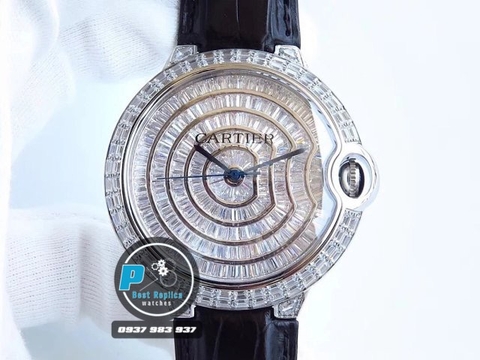 BEST FACTORY BEST 1:1 / CARTIER BALLOON BLEU DIAMOND BAGUETTE 42MM