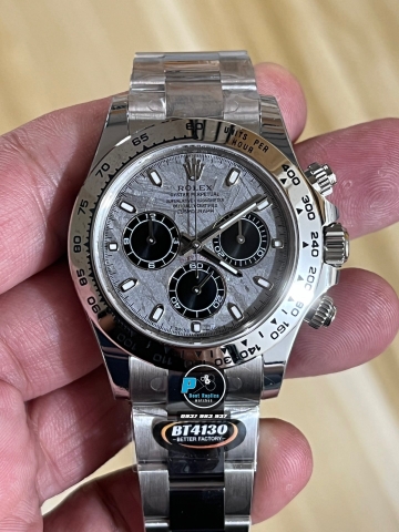 NEW 2023 / BETTER (3K) FACTORY BEST 1:1 / ROLEX DAYTONA 40 x 12,2MM CAL.4130 + THAY ĐỔI MẶT SỐ THIÊN THẠCH TÙY CHỈNH