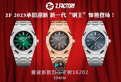 NEW 2023 / ZF FACTORY BEST 1:1 / AP ROYAL OAK EXTRA-THIN 16202 39 x 8,5MM