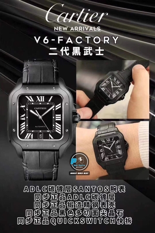 NEW 2021 / V6 FACTORY BEST 1:1 / CARTIER SANTOS DE LARGE WSSA0039 DLC BLACK