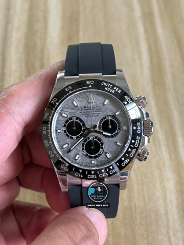 NEW 2023 / BETTER (3K) FACTORY BEST 1:1 / ROLEX DAYTONA 40 x 12,2MM CAL.4130 + THAY ĐỔI MẶT SỐ THIÊN THẠCH VÀ MOB XÀ CỪ THẬT TÙY CHỈNH
