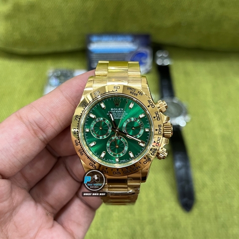 NEW 2022 / BETTER (3K) FACTORY BEST 1:1 / ROLEX DAYTONA OYSTER GREEN GOLD 40 x 12,2MM CAL.4130